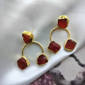 Gold Plated Brass Sunset Drop Earrings