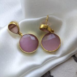 Mountbatten Pink Blush Gold Plated Drop Earrings