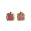 Gold Plated Baby Pink Monalisa Studs With Pearl Lariya - Image 3