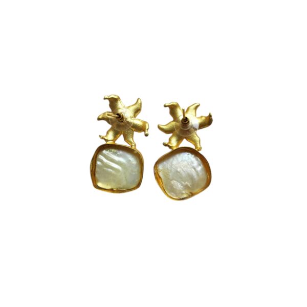 Gold Plated Floral Studs - Image 3