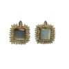 Brass Gold Plated Grey Monalisa Stone Studs With Pearl Lariya - Image 3
