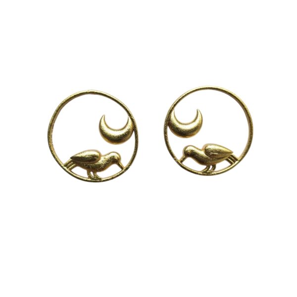 Brass Gold Plated Bird Studs - Image 3