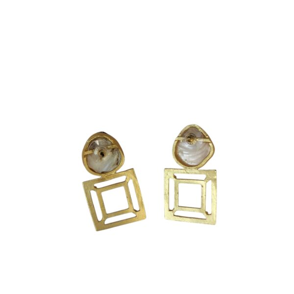 golden-brass-earrings-with-double-layered-sqare-shape-and-mop