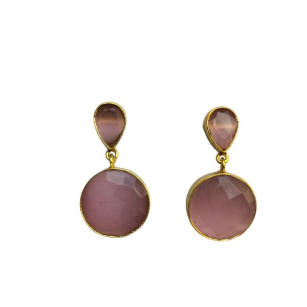 Mountbatten Pink Blush Gold Plated Drop Earrings - Image 3