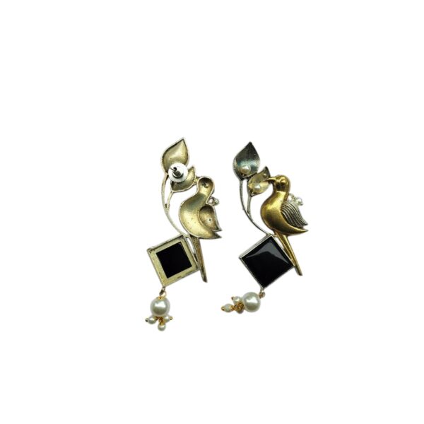 Black Monalisa Bird Earring