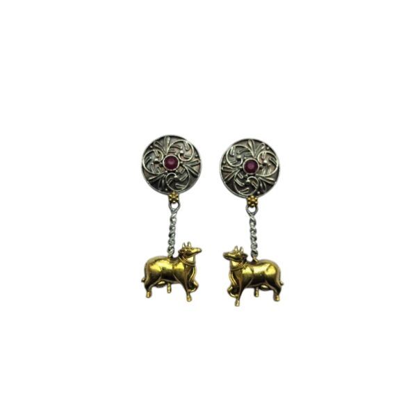 Bull Charm Hanging Earrings