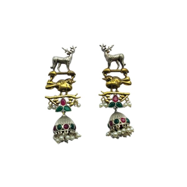 Deer Bird Motif Jhumki