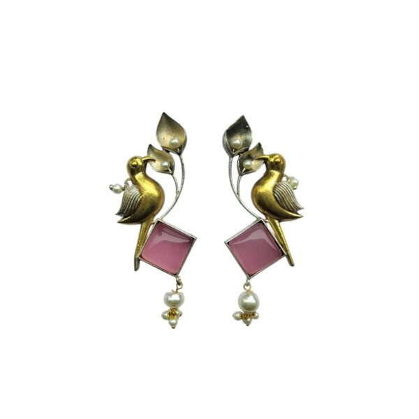 Dual Tone Bird Earring