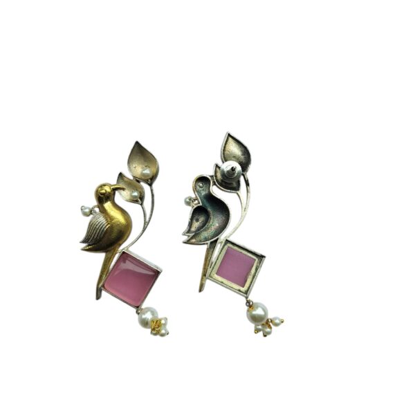 Dual Tone Bird Earring