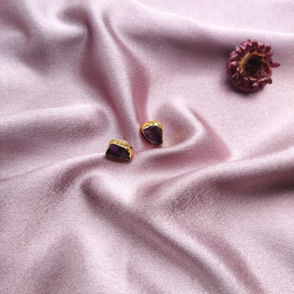 Gold Plated Purple Studs