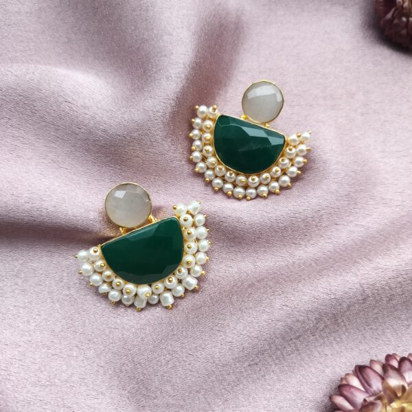 Green Stone Studs