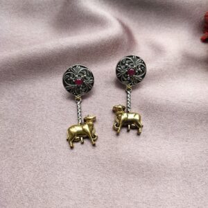 Bull Charm Hanging Earrings