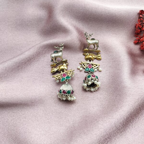 Deer Bird Motif Jhumki