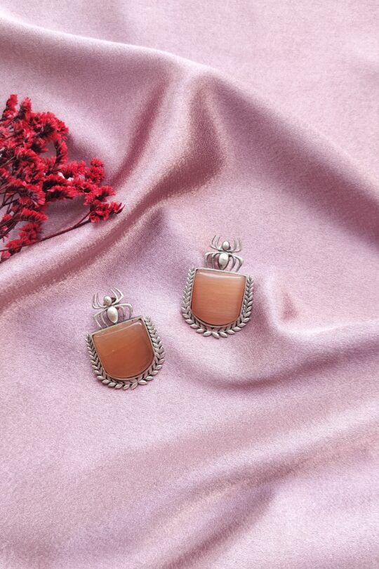 Dark Peach Monalisa Studs