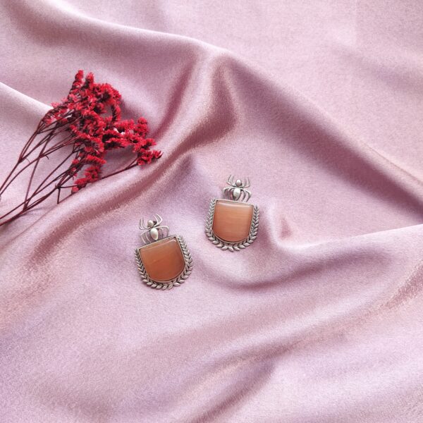 Dark Peach Monalisa Studs