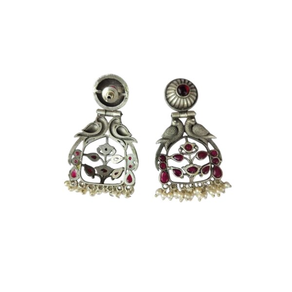 Silver Replica Magenta Earrings