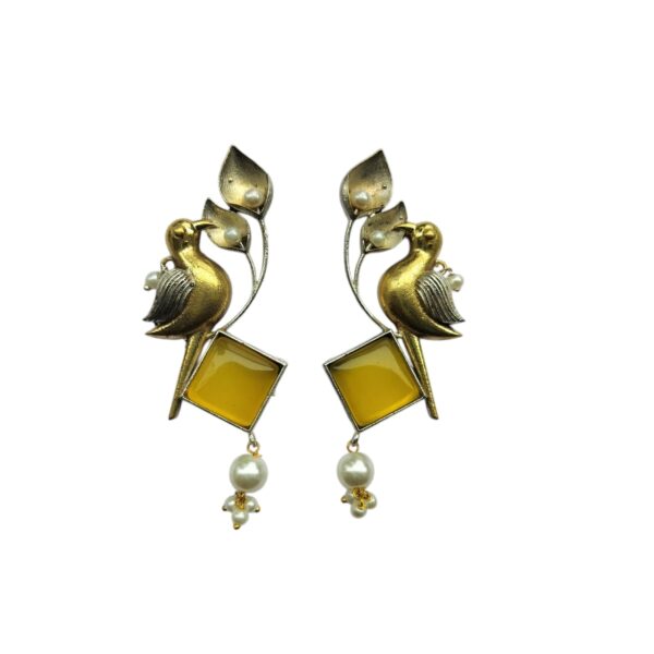 Yellow Monalisa Bird Earring