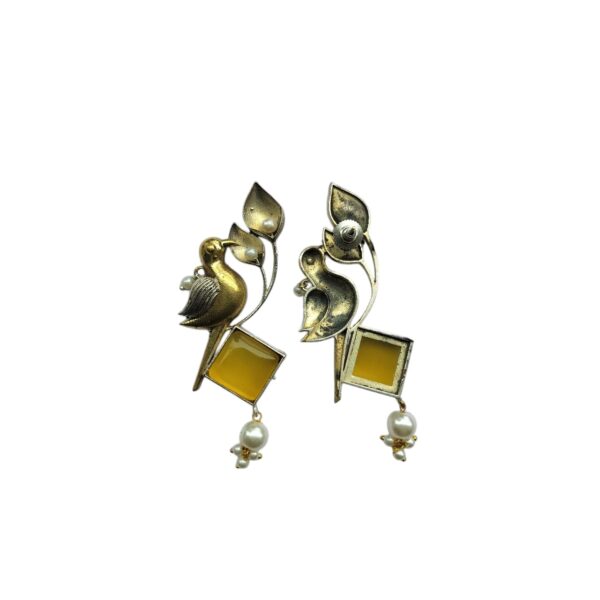 Yellow Monalisa Bird Earring