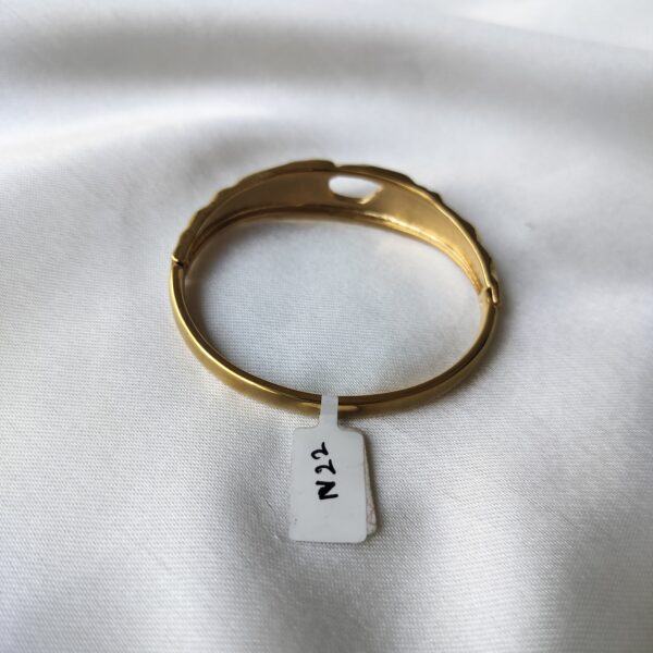 Gold Sculpted Cuff Bracelet for Women – Artisan Flow Bracelet Back View