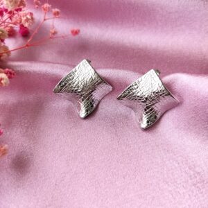 Twilight Brick Stud Earrings Front View Showing Geometric Design