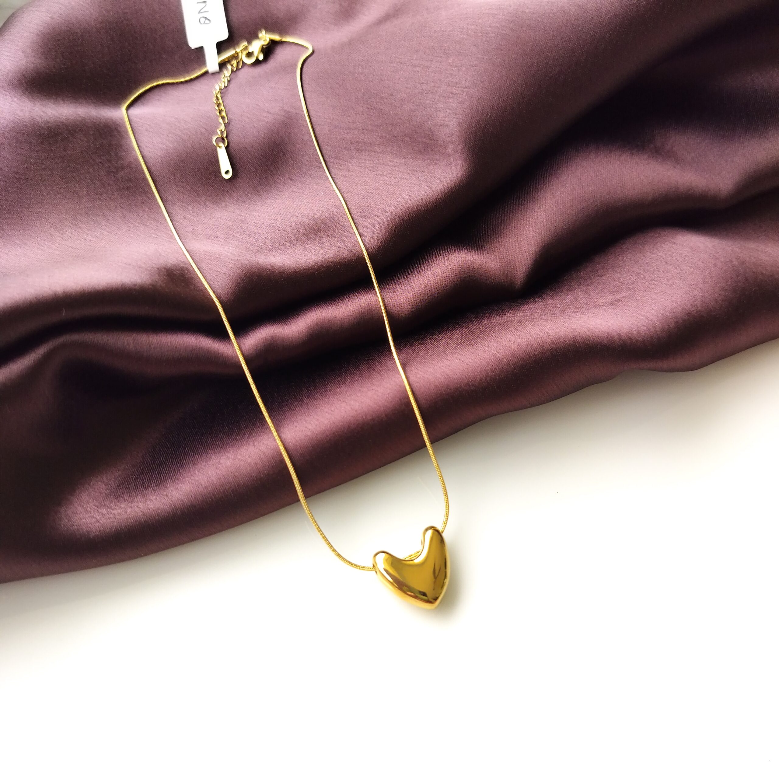 Adjustable Solid Heart Pendant Necklace
