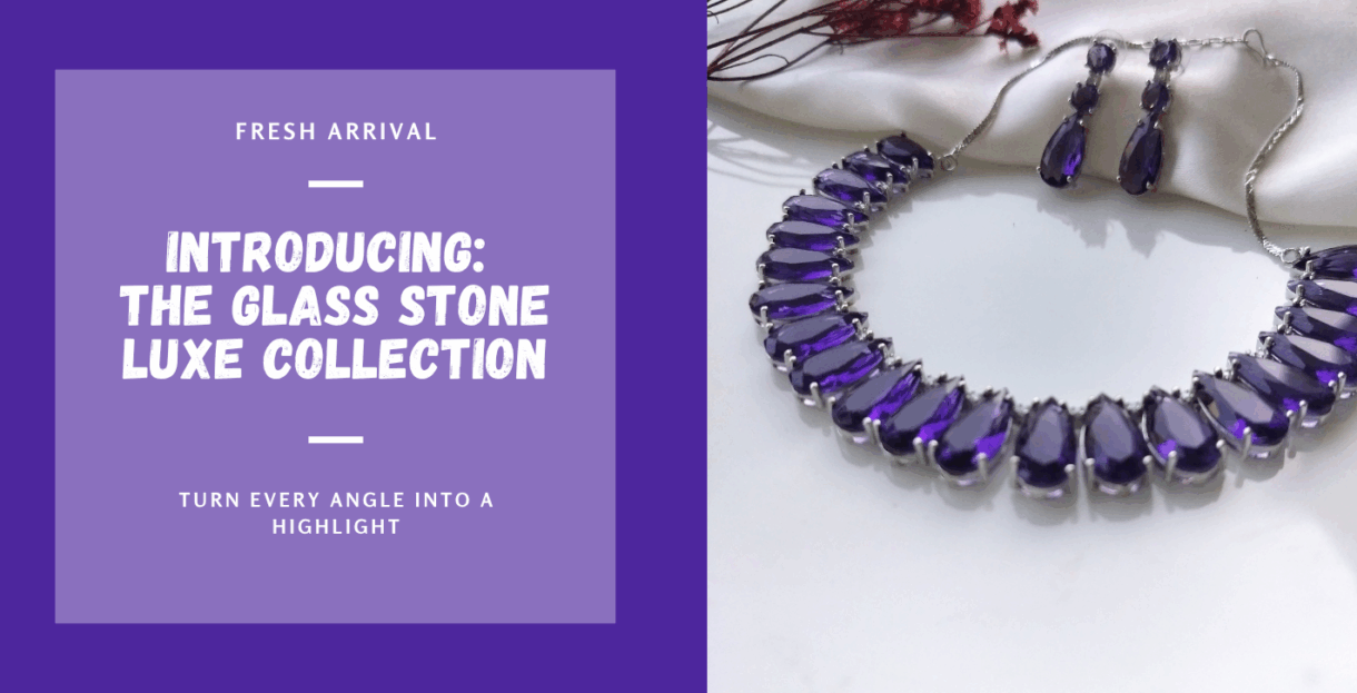 The Prism Luxe Collection – multi-colour glass stone necklaces in luxury anti-tarnish finish by Nitara Haute