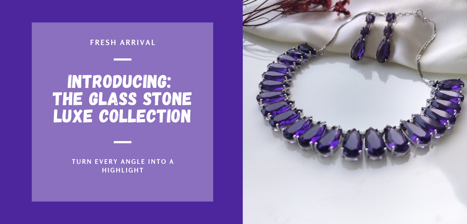 The Prism Luxe Collection – multi-colour glass stone necklaces in luxury anti-tarnish finish by Nitara Haute