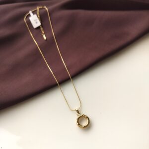 Sunlit Spark textured ring pendant necklace front view